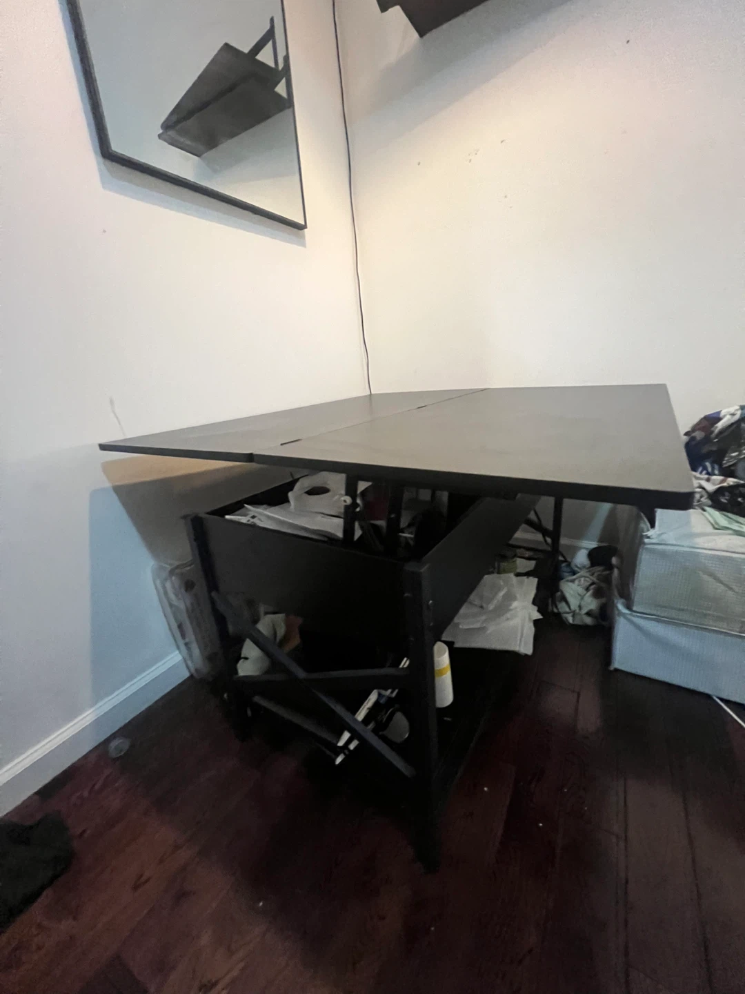Black Lift Top Coffee Table with Storage - photo 3