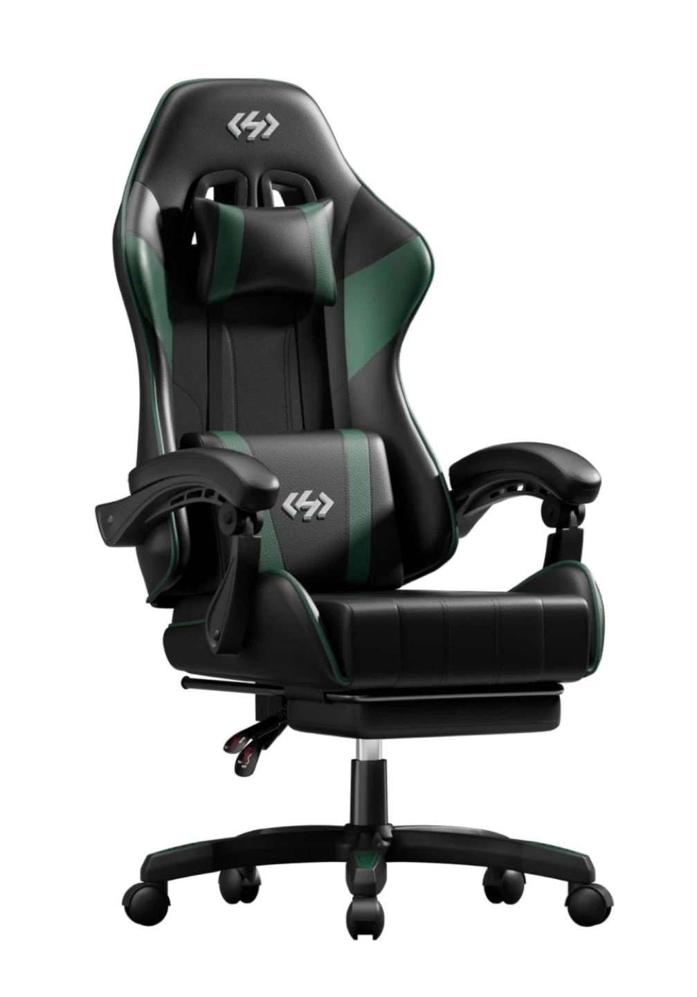 Gaming Chair with Headrest and Footrest