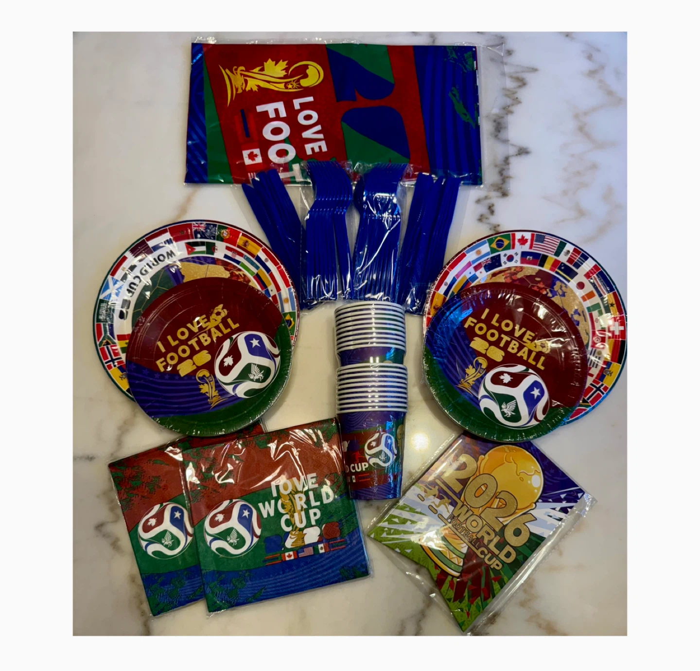 Brand new 142Pcs World Cup Party Supplies Pack for 20 Guests - photo 2