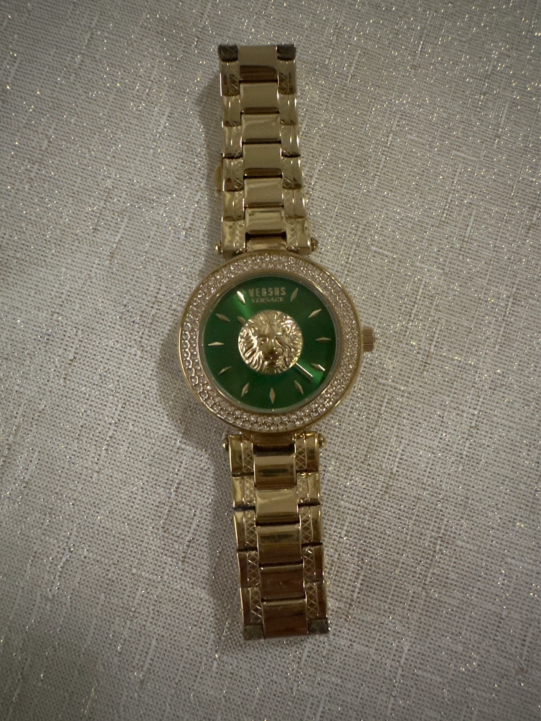 Versus Versace Gold Tone Lion Head Watch - Green Dial