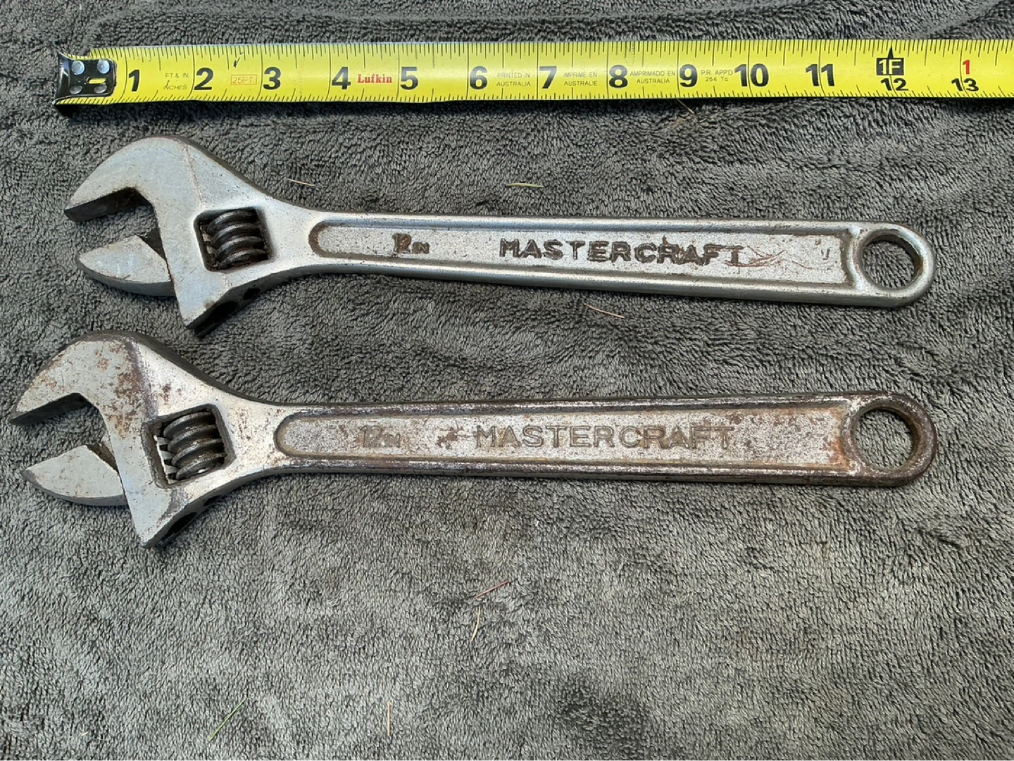 2 Mastercraft 12 inch Adjustable Wrenches - 12 inch
