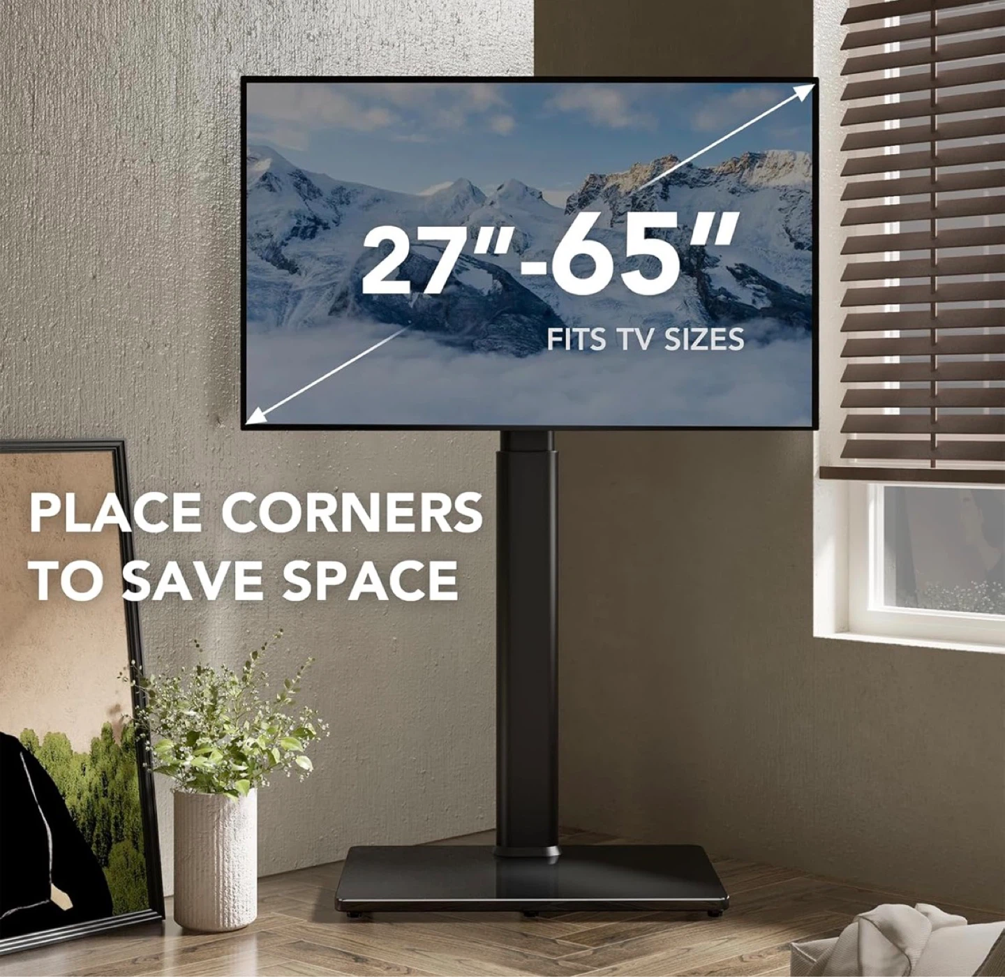 AX WABER Universal Floor TV Stand - Black