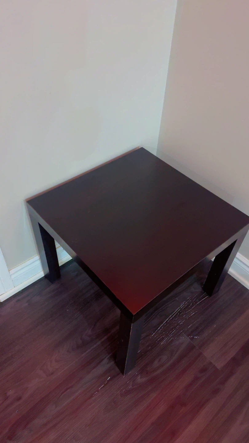 Dark Wood Square Side Table