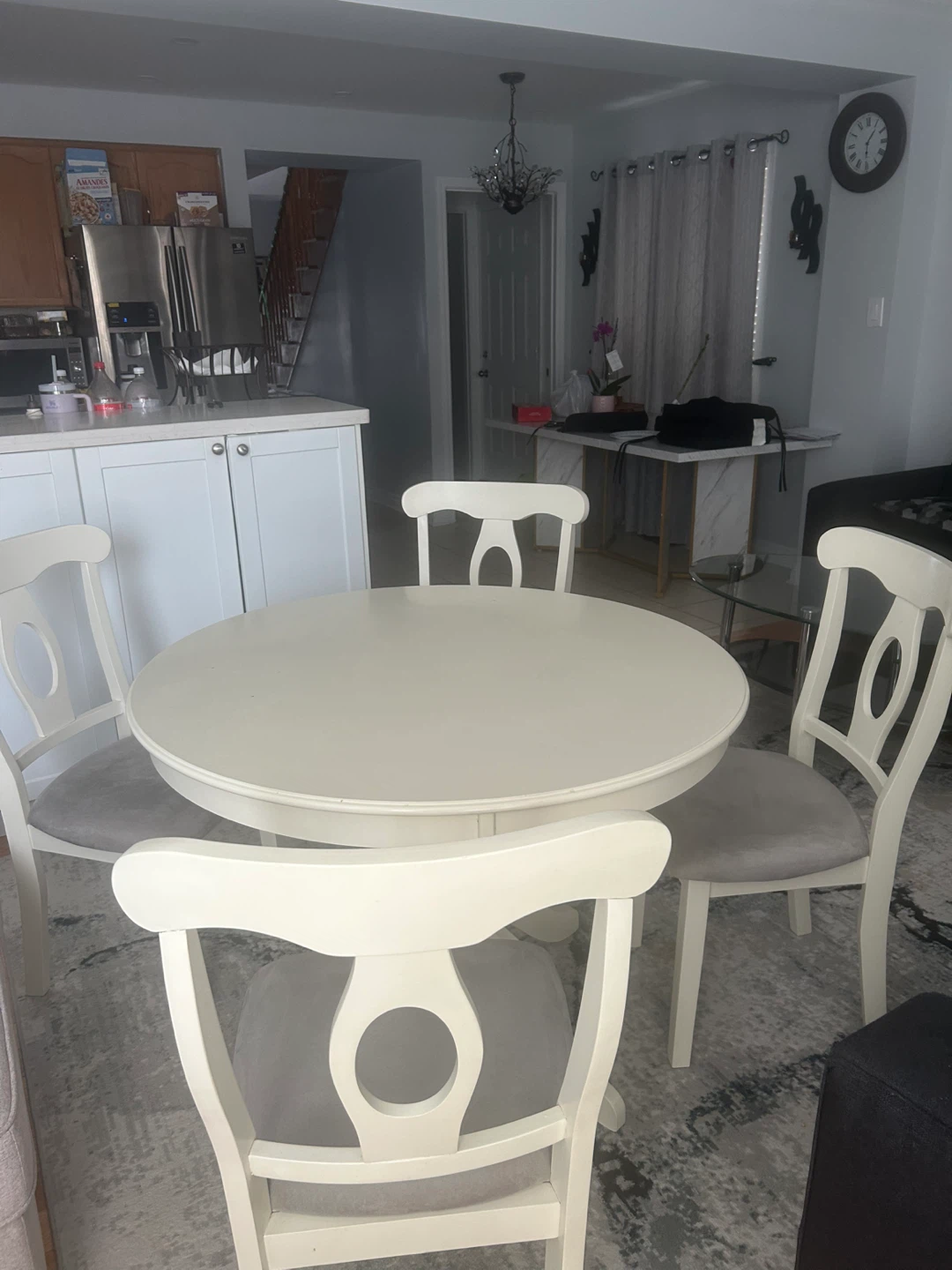 Ashley White Round Dining Table Set with 4 Chairs - photo 5