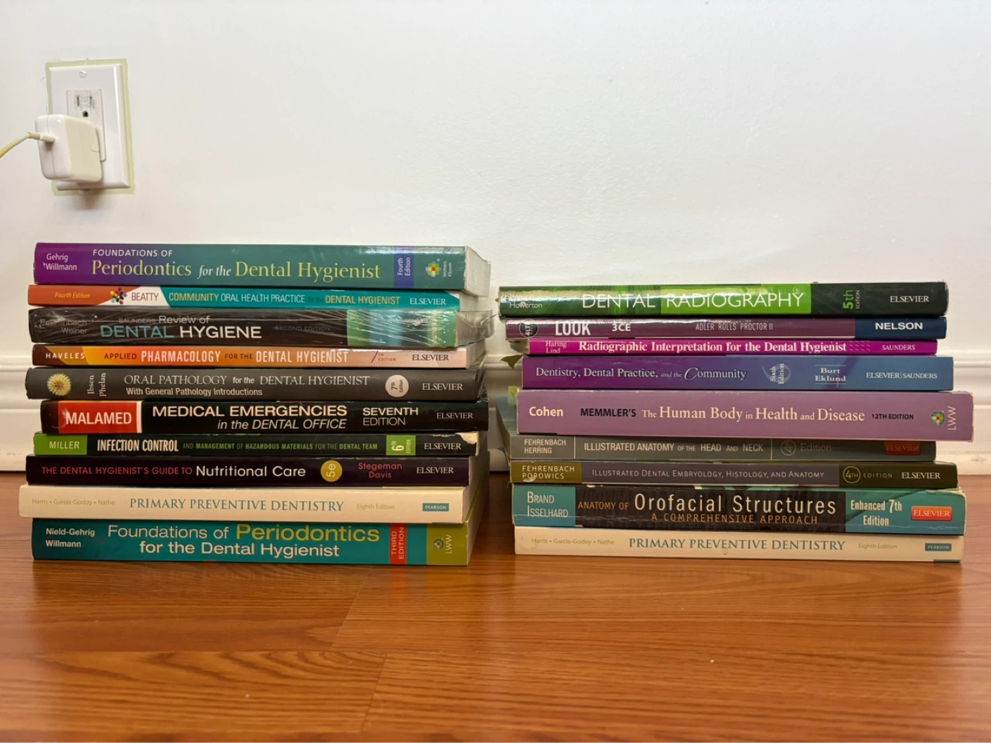 Dental Hygiene Books for sale, white shoes for free