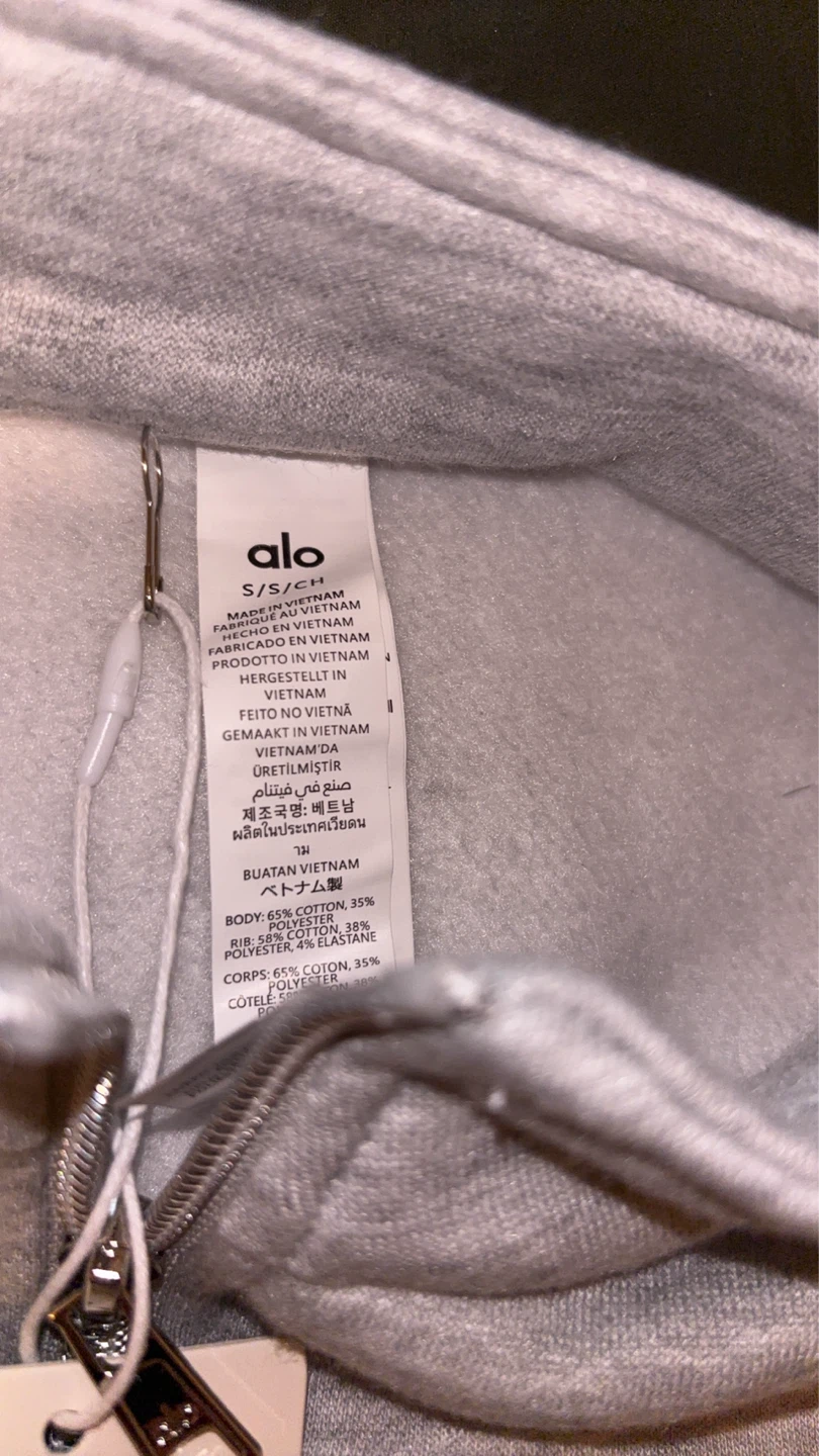 Alo Yoga Grey Half-Zip Sweatshirt Size S - photo 2