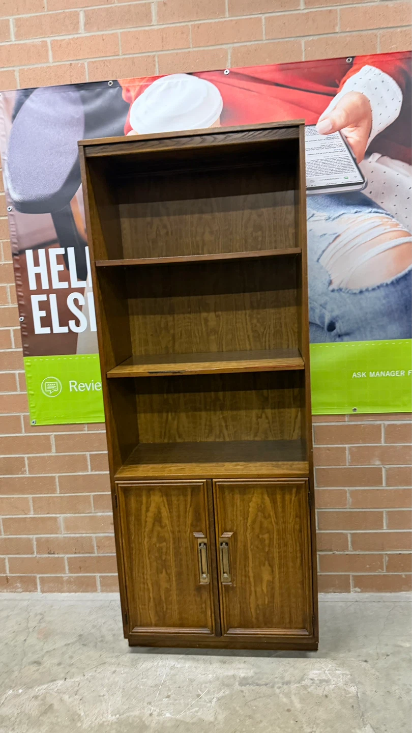 Drexel Wood Bookcase with Cabinet