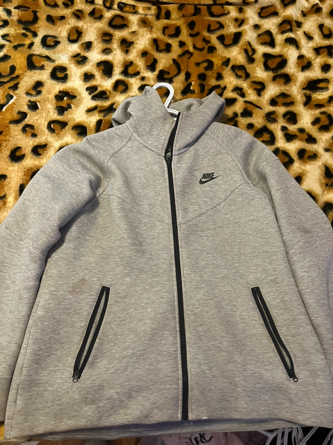 Nike Grey Zip-Up Hoodie large