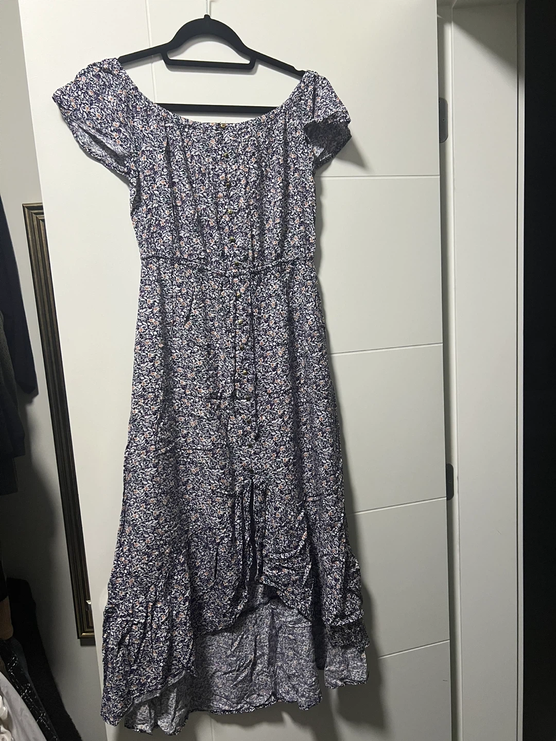 Indigo Rose Floral Midi Dress