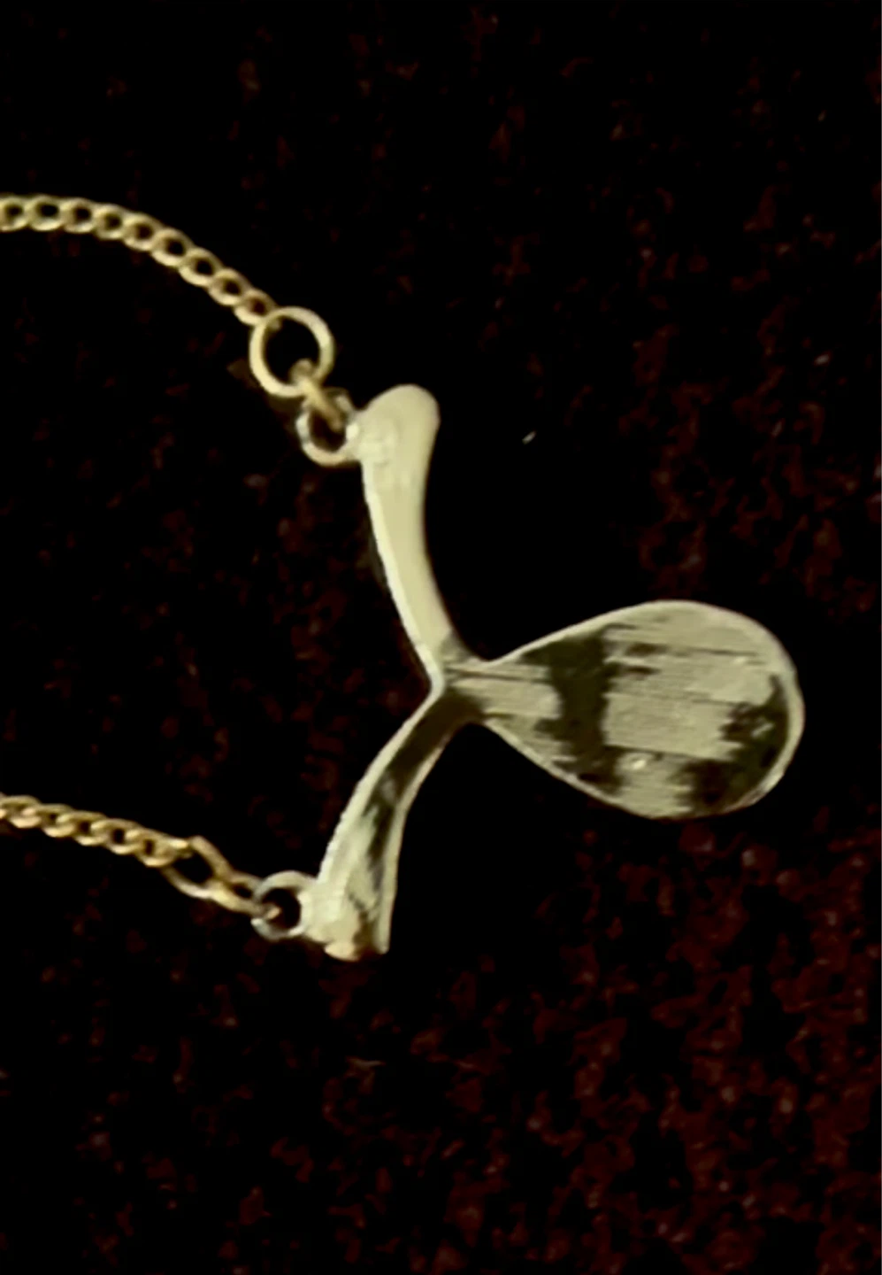 Gold ~ plated Wishbone Necklace with Crystals - photo 4