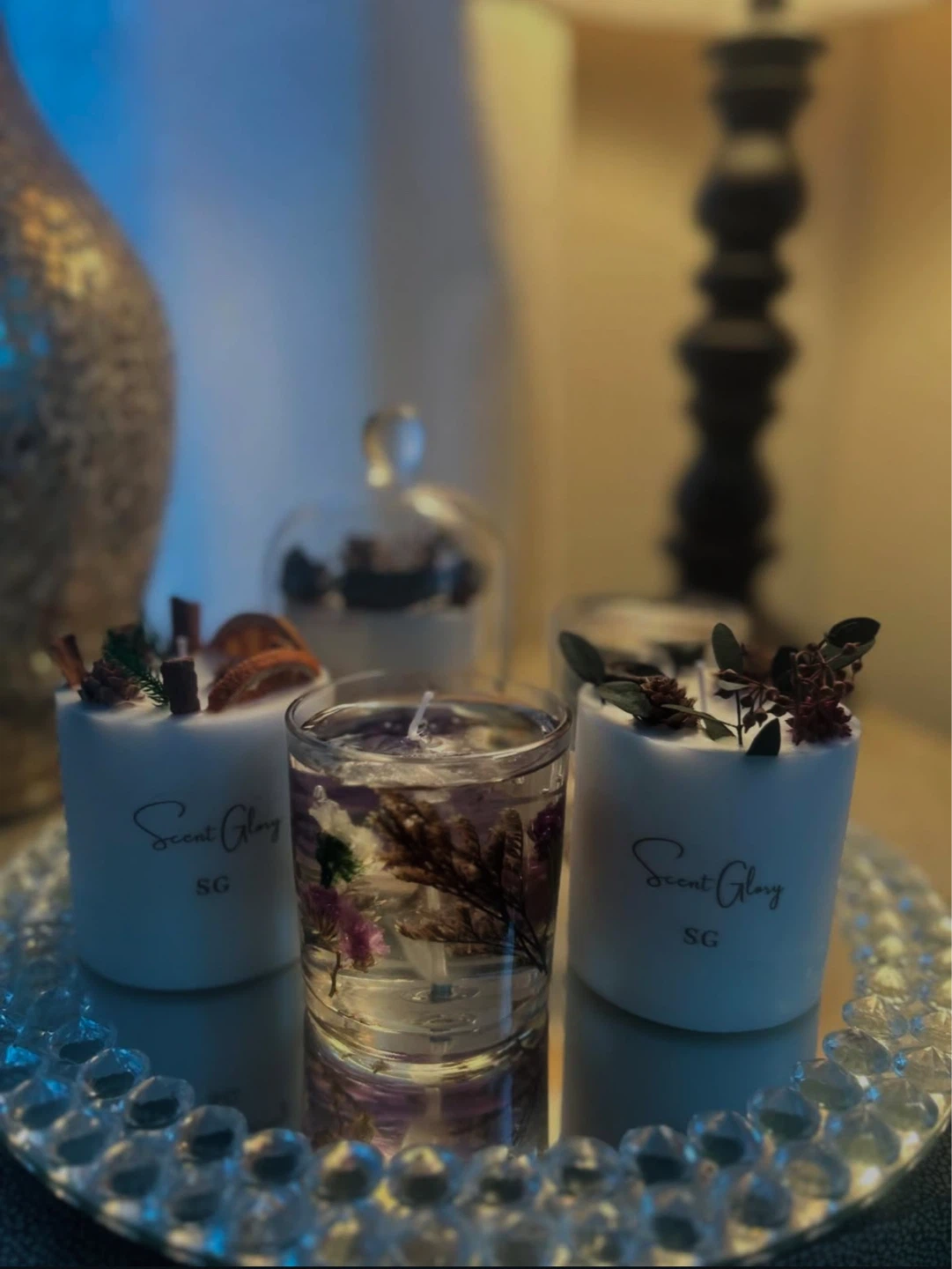 Candles || Plant decorated candles by ScentGlory