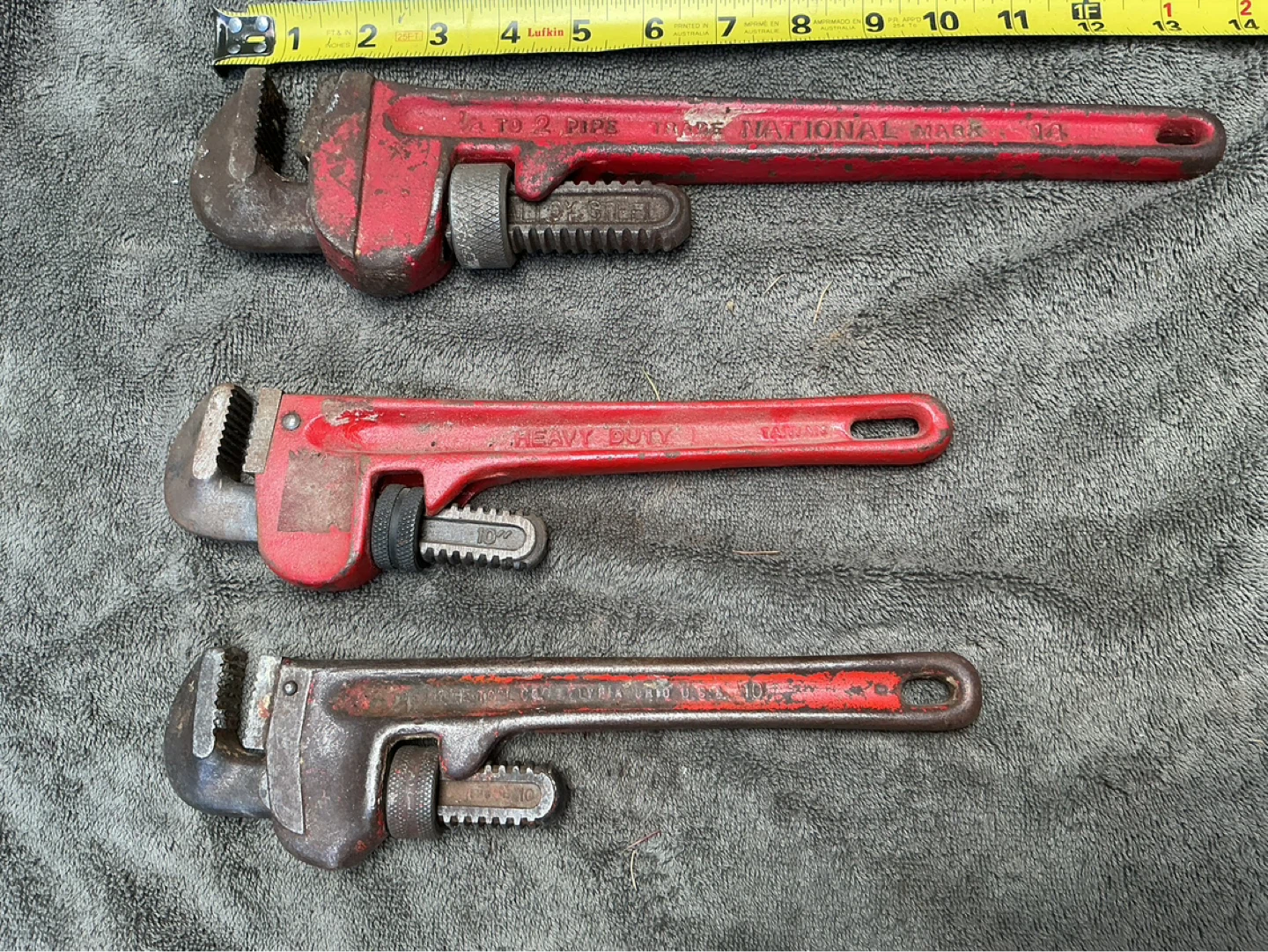 1. 14 inch & 2. 10 inch Pipe Wrenches NATIONAL TOOL & PROMARL