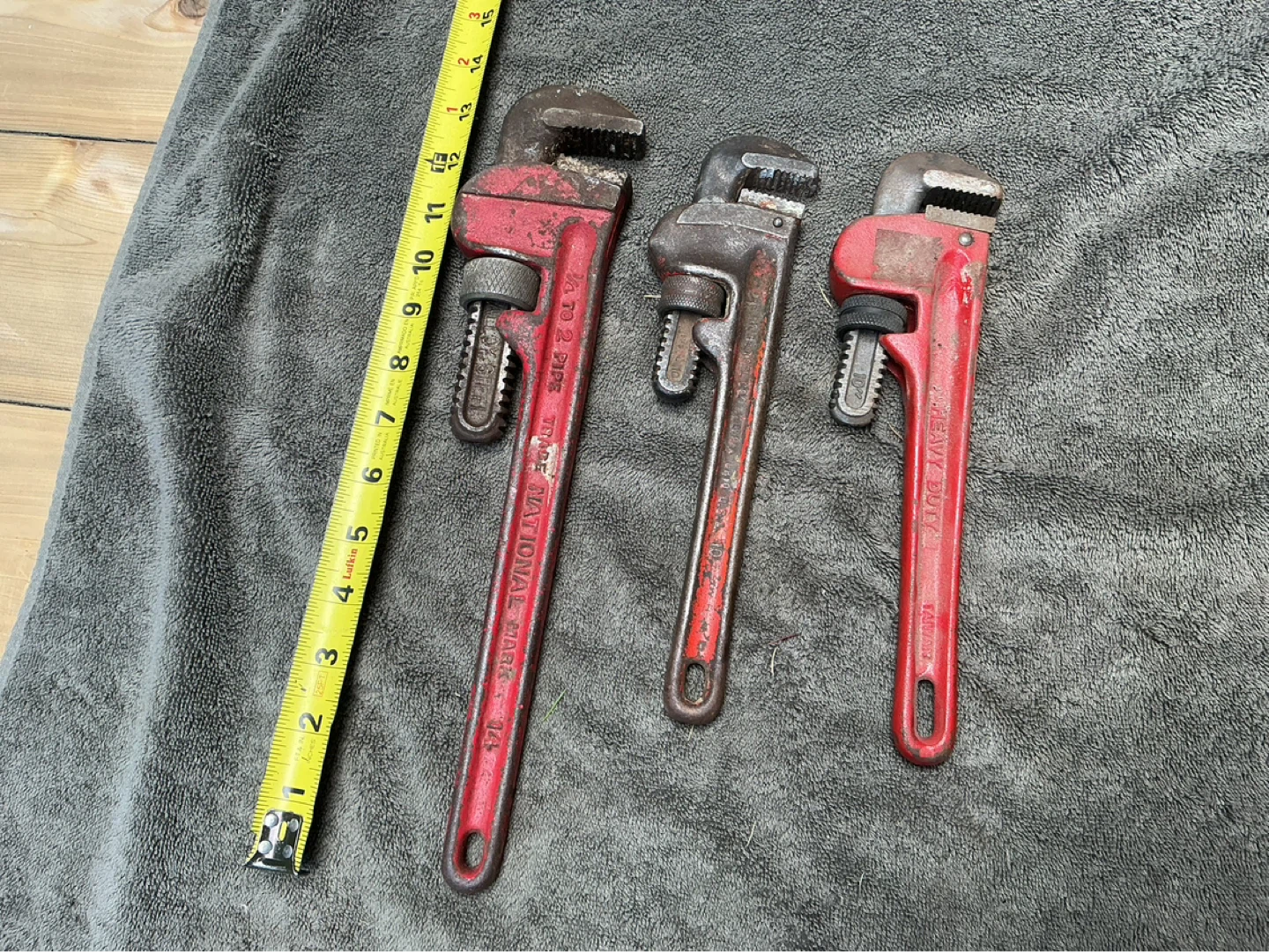 1. 14 inch & 2. 10 inch Pipe Wrenches NATIONAL TOOL & PROMARL - photo 2