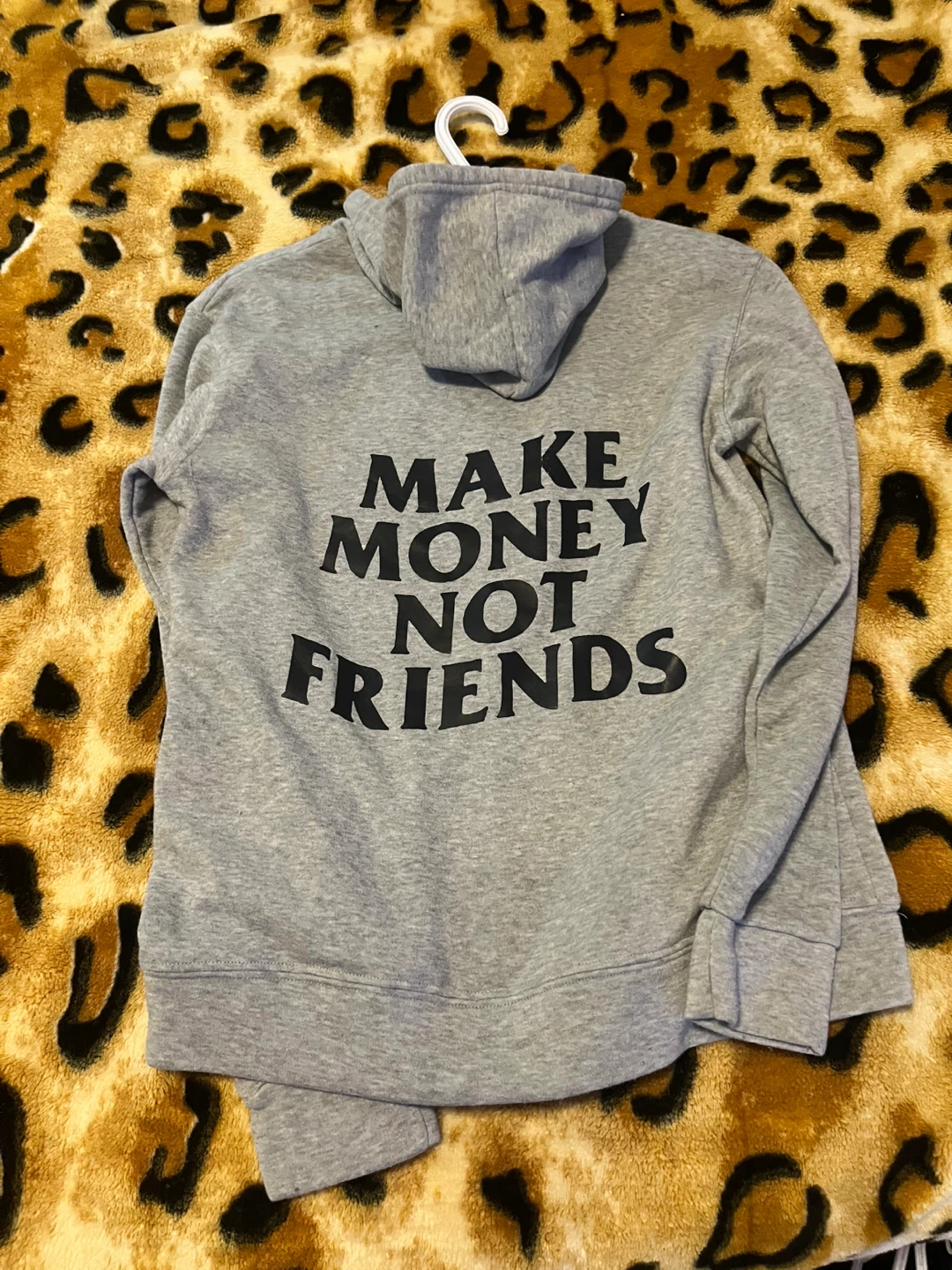 Grey Hoodie - "Make Money Not Friends" - photo 2
