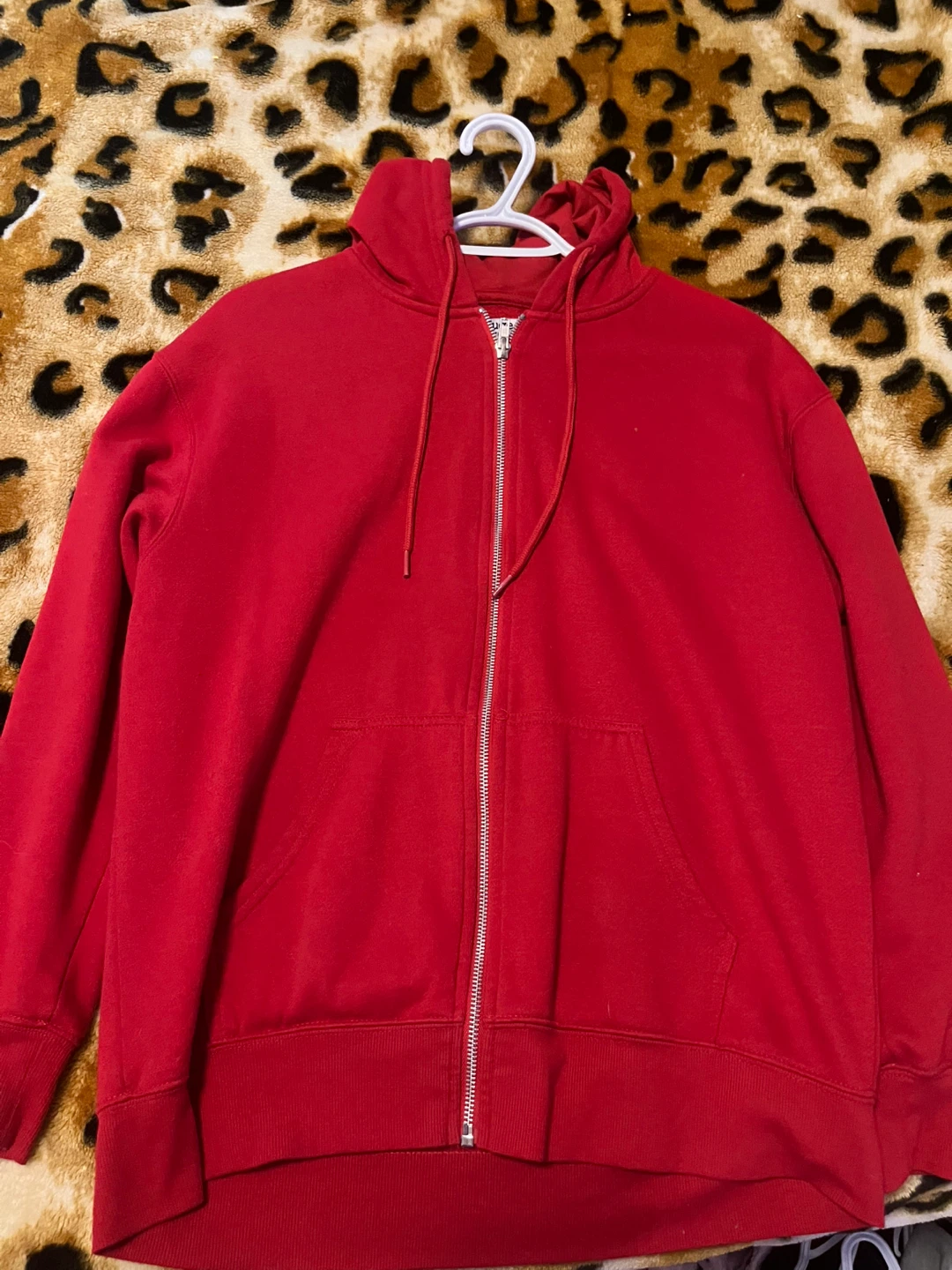 Red Zip-Up Hoodie medium