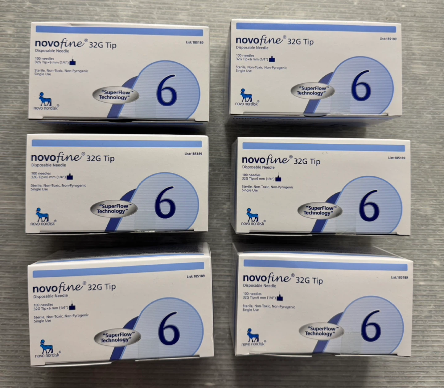 NOVOFINE 32G Tip x 6mm (1/4”) 6 BOXES LOT / 600 tips total