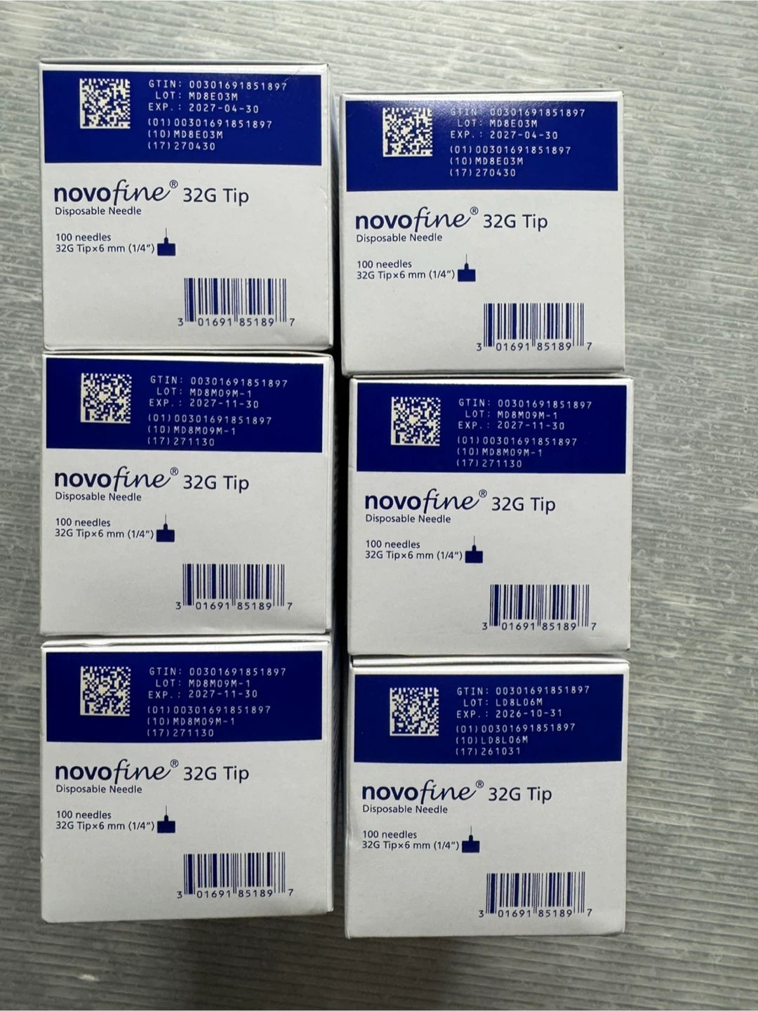 NOVOFINE 32G Tip x 6mm (1/4”) 6 BOXES LOT / 600 tips total - photo 2