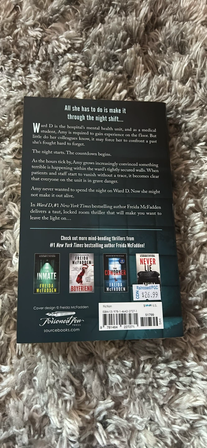 Ward D by Freida McFadden Paperback Thriller Novel - photo 2