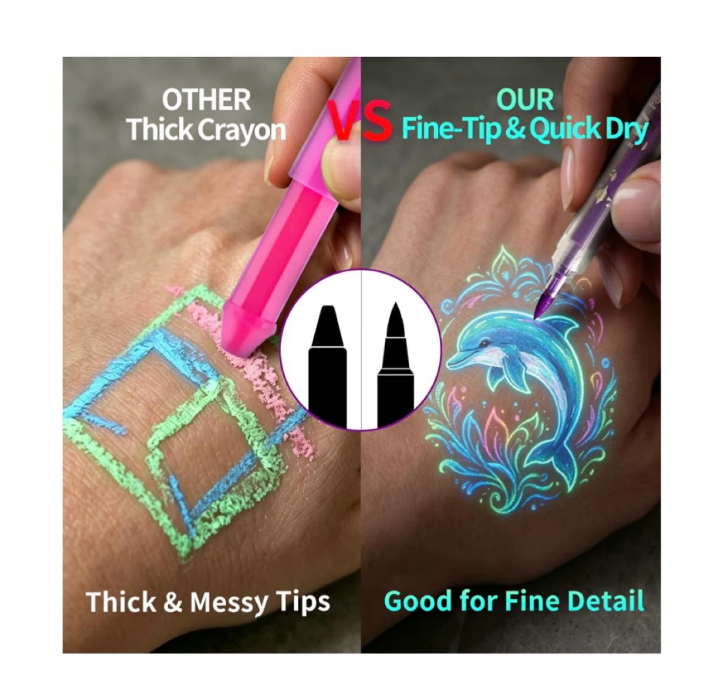 Brand new 12PCS Glow in the Dark Face Paint Pens - photo 4
