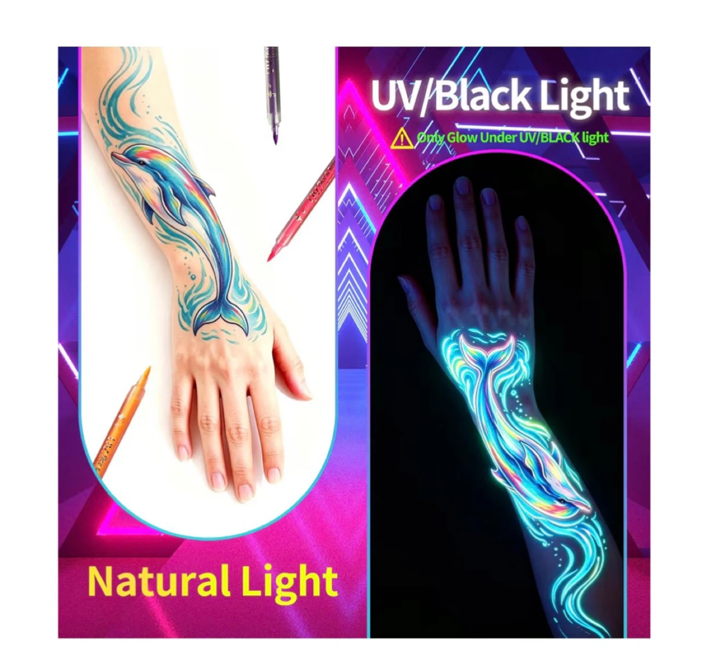 Brand new 12PCS Glow in the Dark Face Paint Pens - photo 5