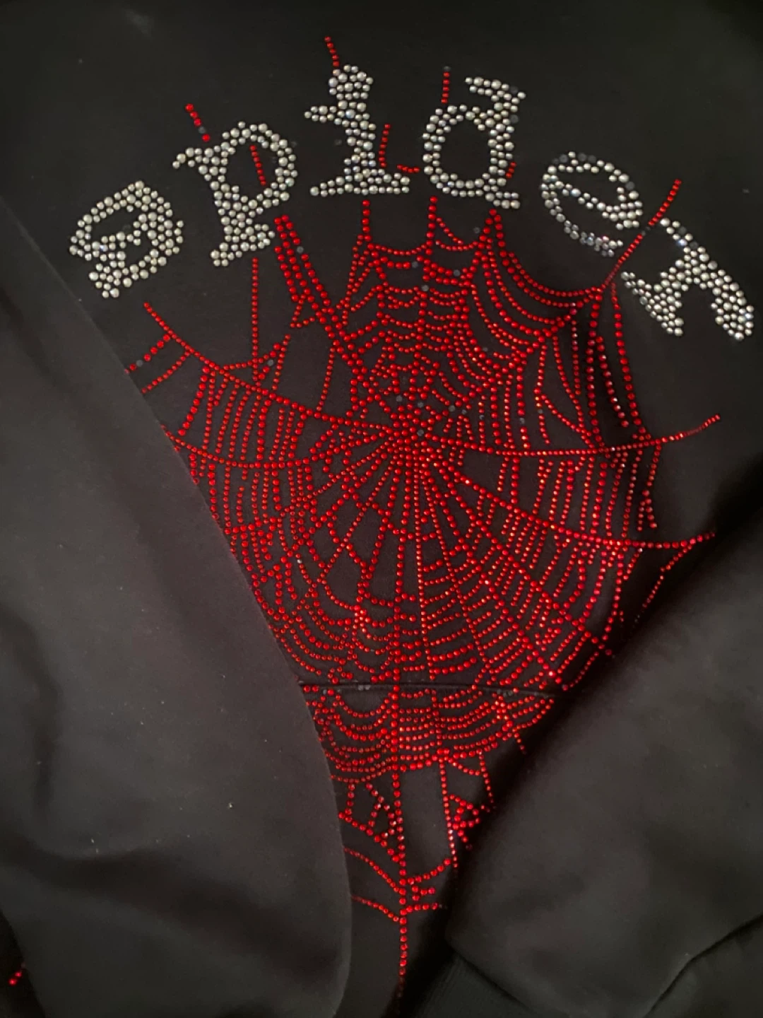 Spider Hoodie with Rhinestone Spiderweb - Size L - photo 2