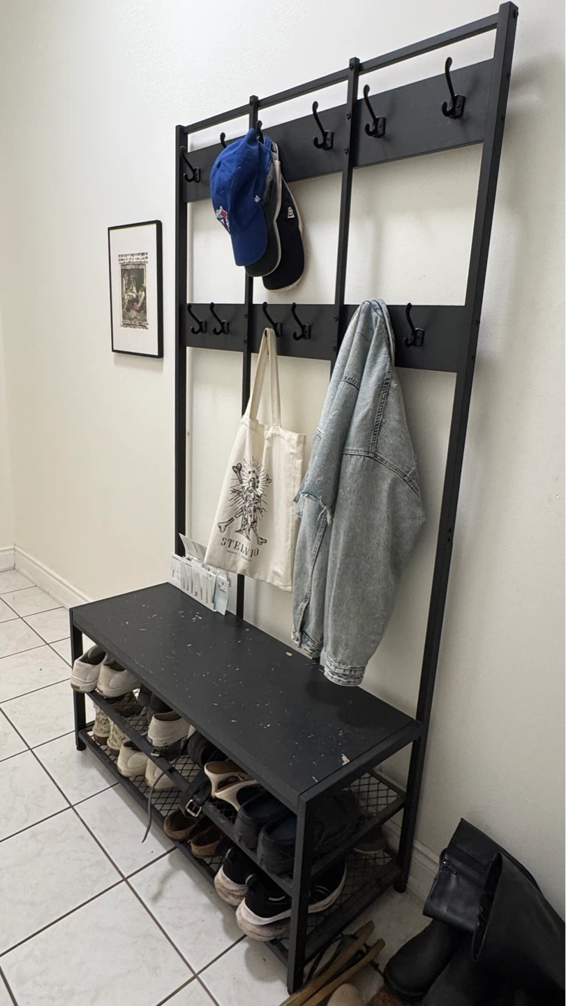Hall Tree with Bench and Shoe Rack
