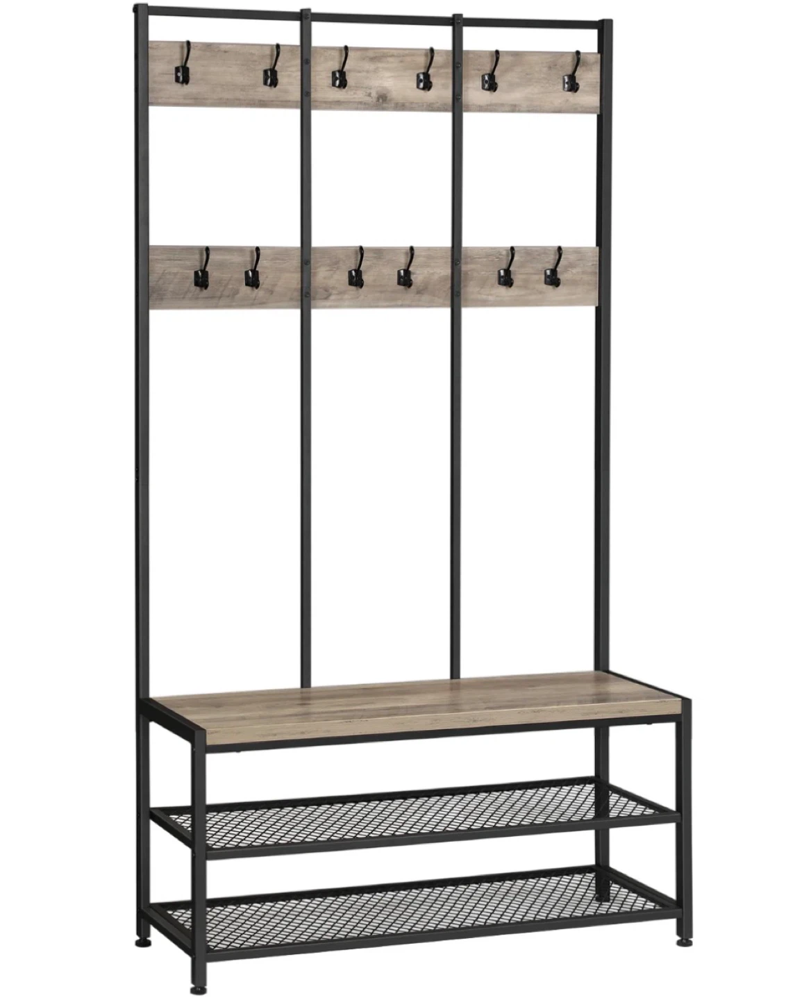 Hall Tree with Bench and Shoe Rack - photo 2