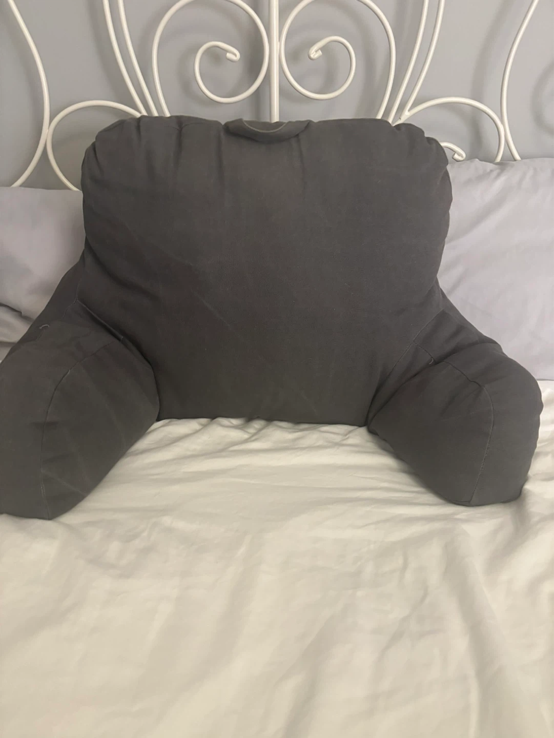 Grey Reading Pillow with Arms