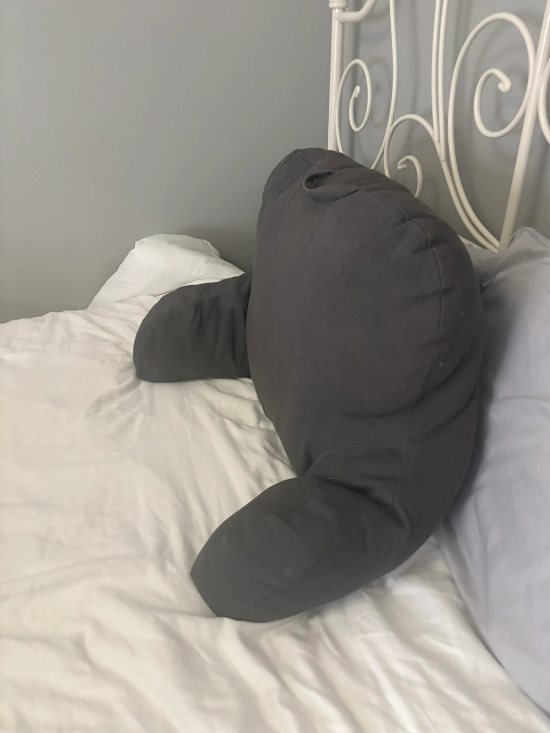 Grey Reading Pillow with Arms - photo 2