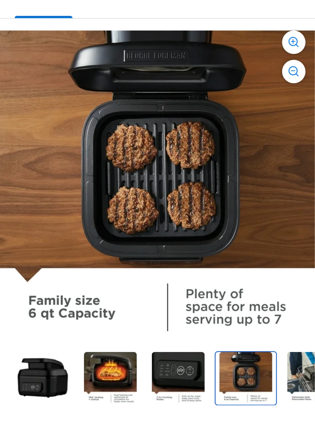George Foreman 7-in-1 Electric Grill & Air Fryer - MOVING SALE - photo 4
