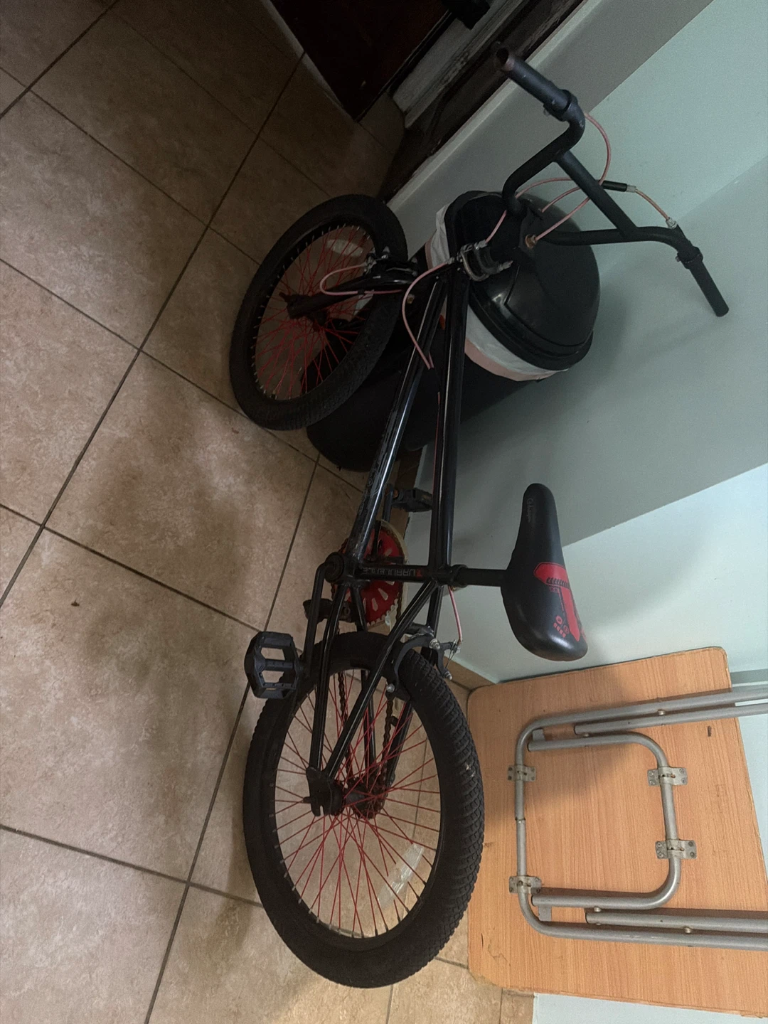 Black BMX Bike with Red Accents - photo 2