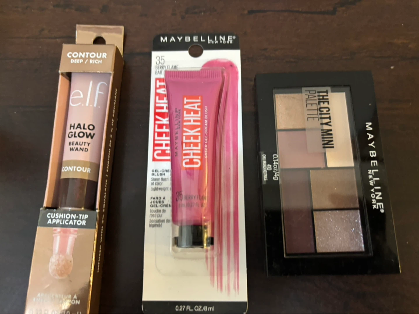 NEW-Elf Halo Glow Contour & Maybelline Blush & Palette