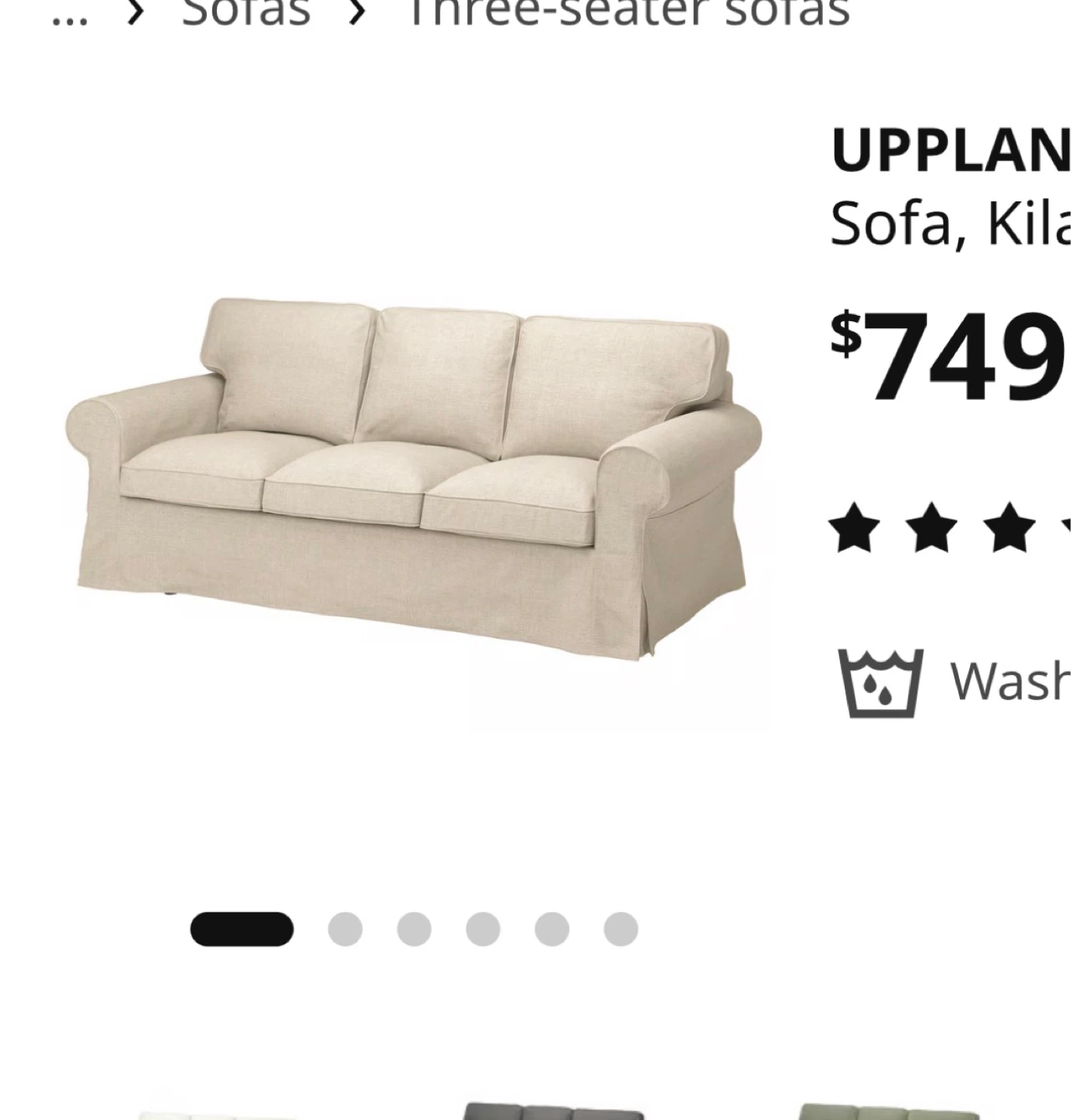 IKEA UPPPLAN Sofa, light beige  very new - photo 4