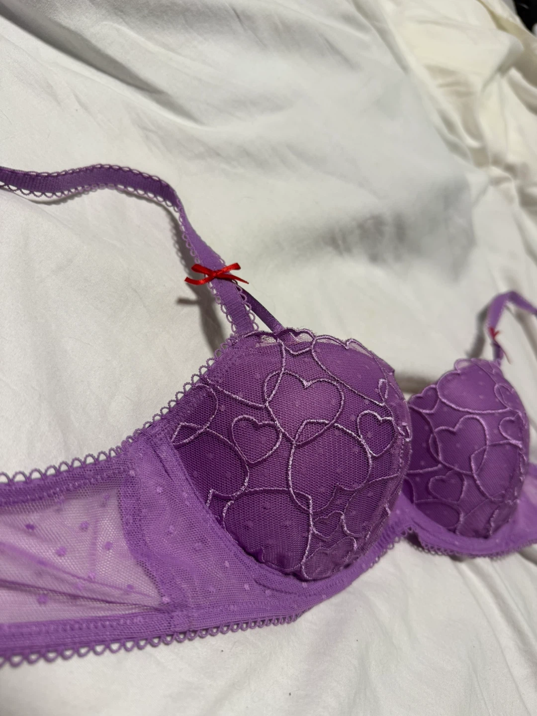 Victoria's Secret PINK Purple Heart Lace Bra