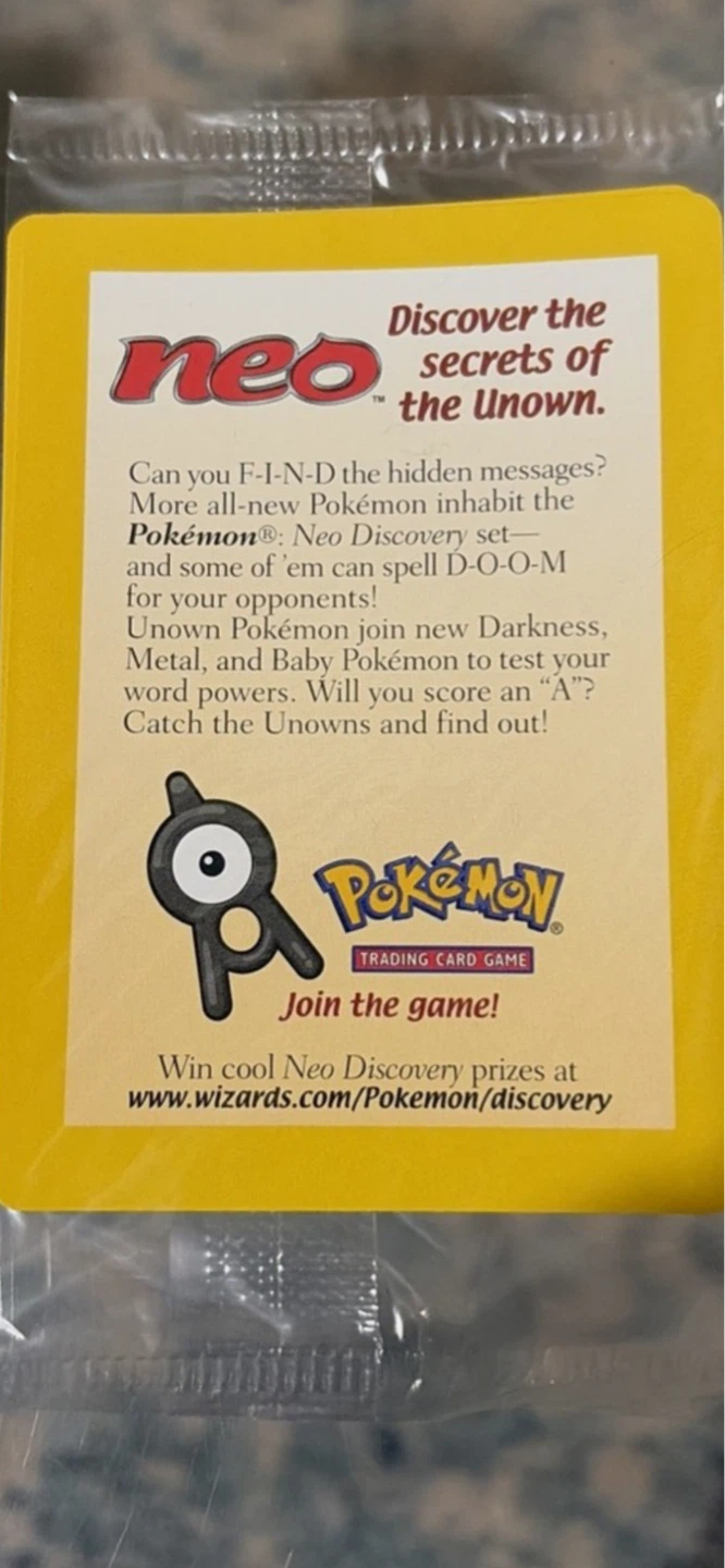 Entei sealed. Pokemon Neo Discovery Trading Card - photo 2