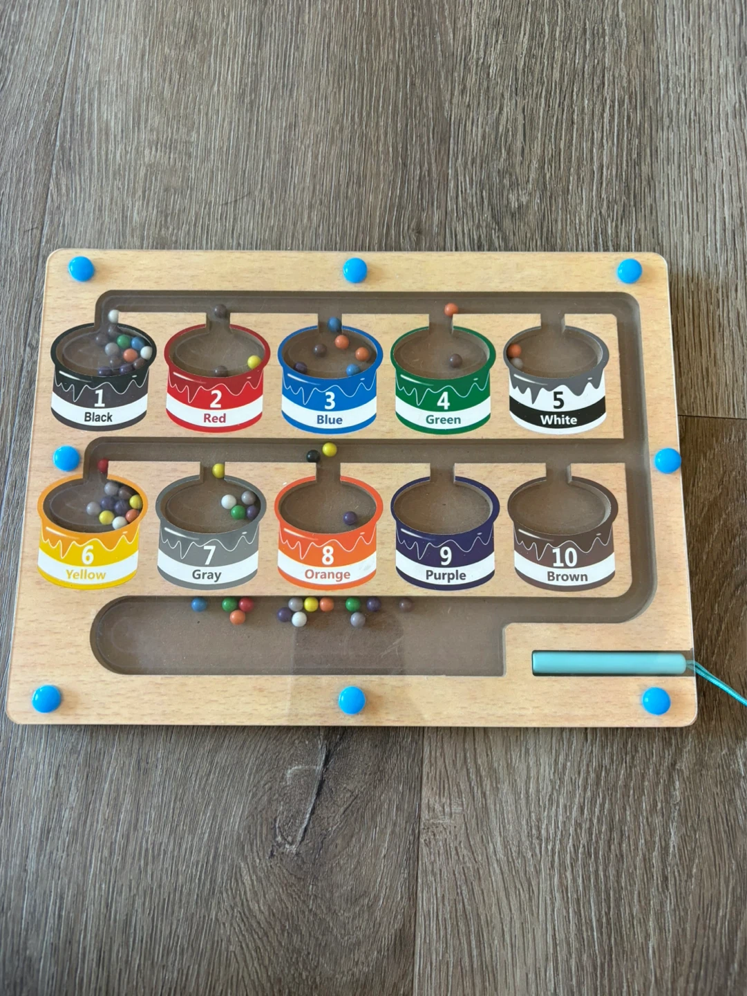 Wooden Magnetic Maze Color Sorting Toy