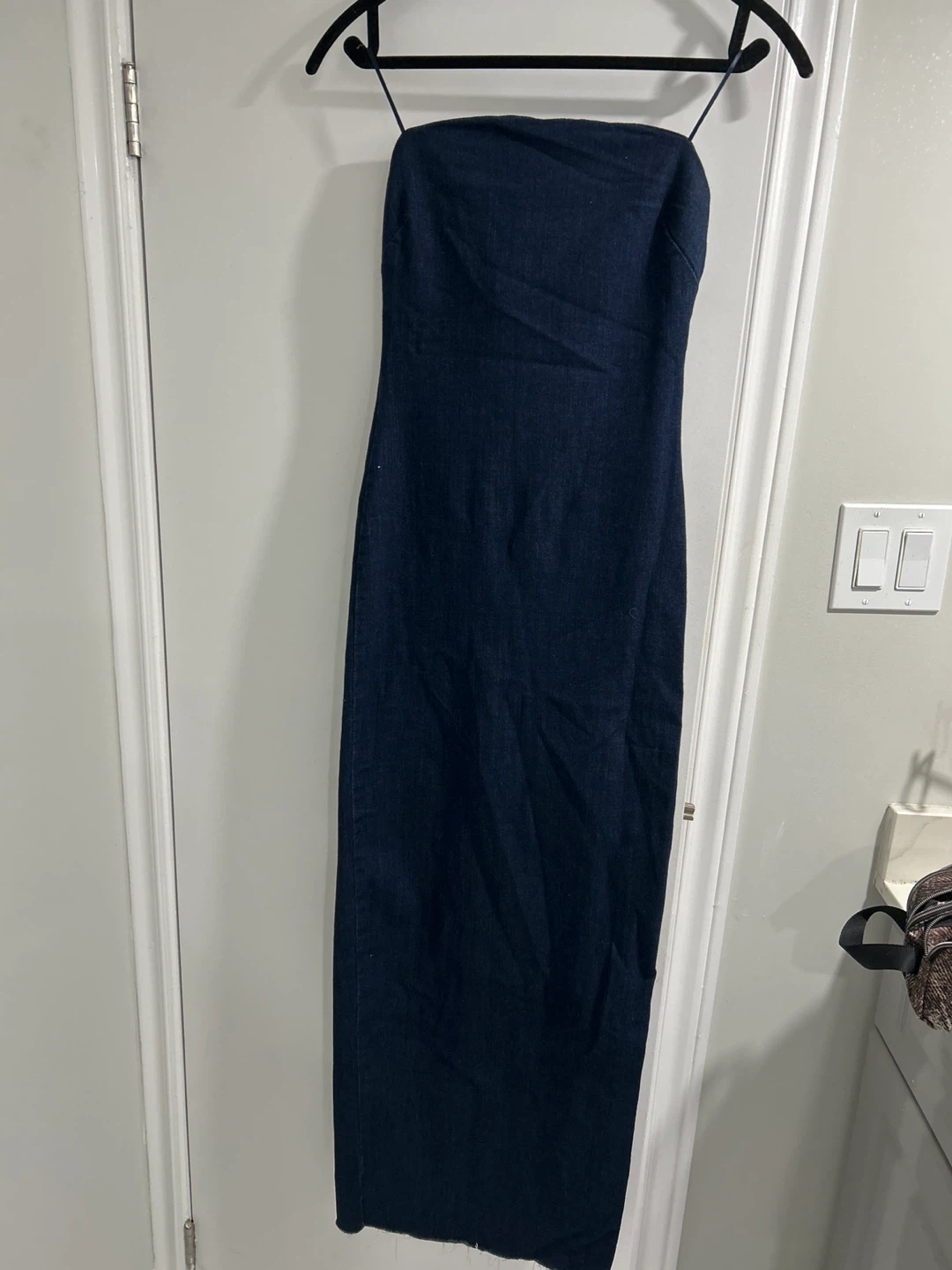 Zara Denim Strapless Maxi Dress