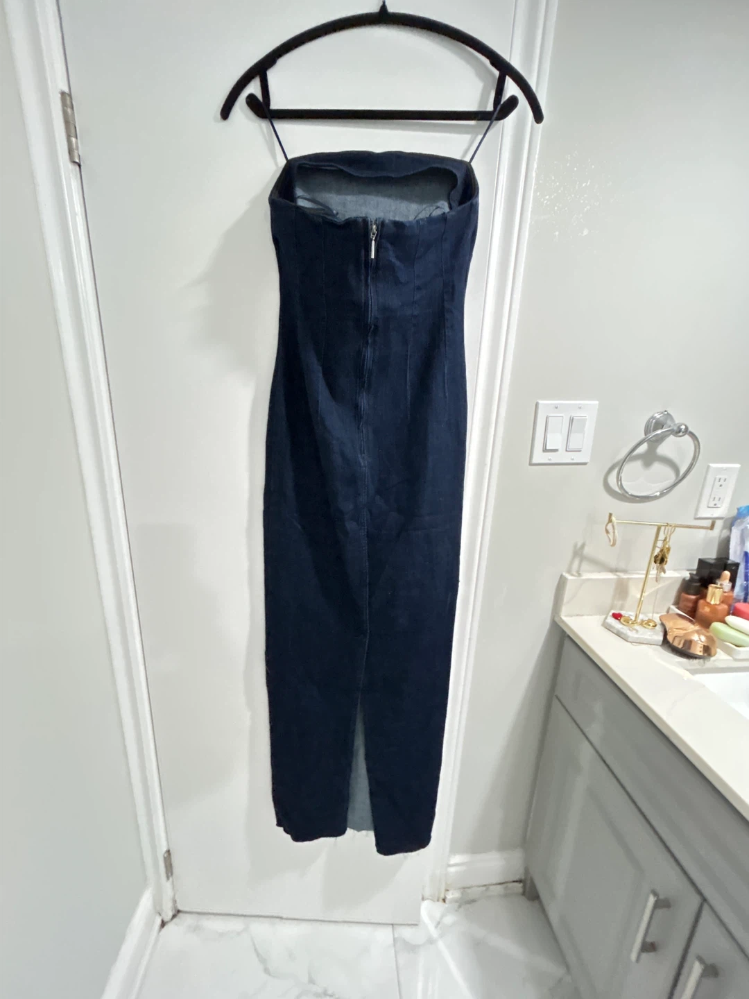 Zara Denim Strapless Maxi Dress - photo 3