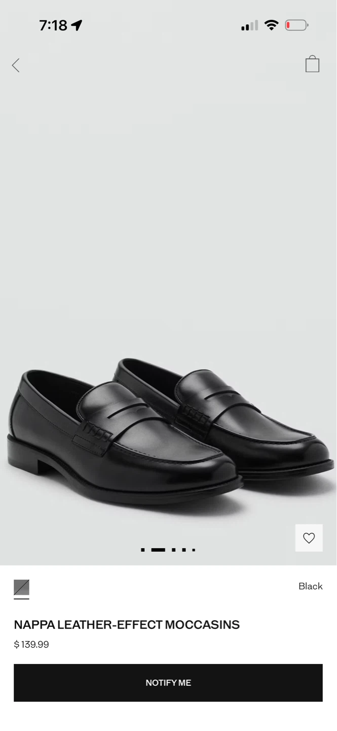 Black Nappa Leather-Effect Moccasins - Size 8.5