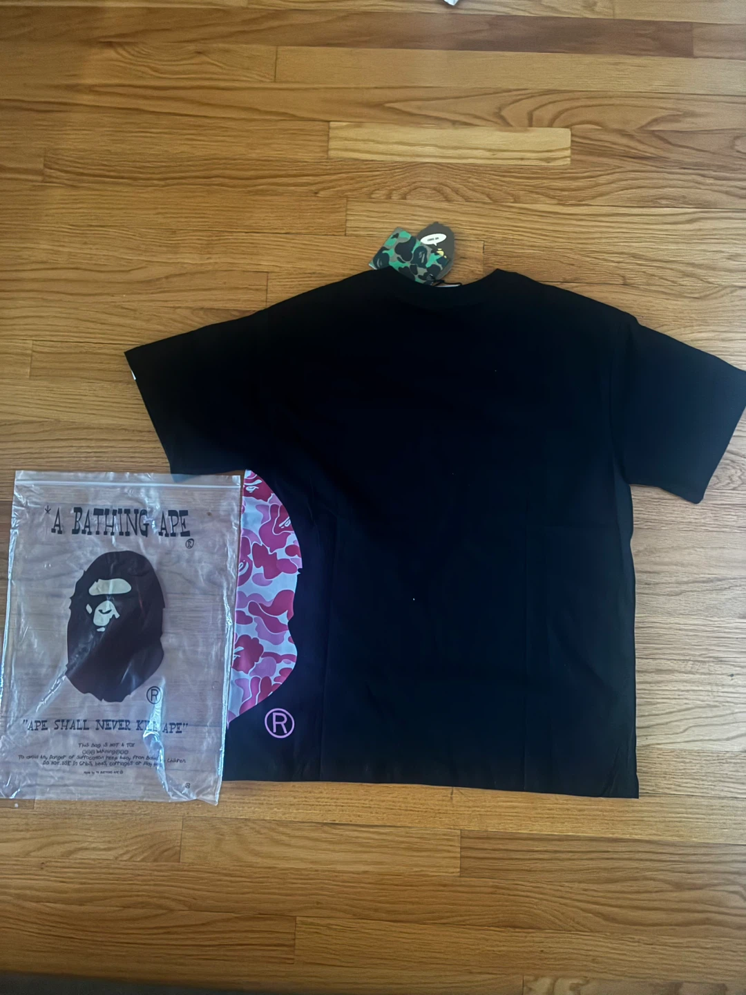 A Bathing Ape BAPE Shark Camo T-Shirt Black - photo 2