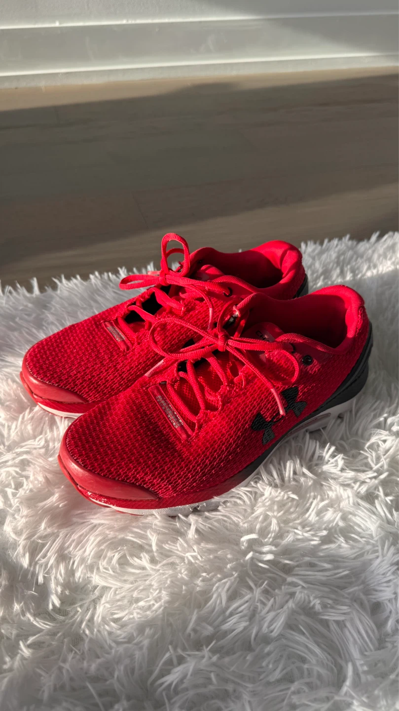 Red Under Armour Charged Running Shoes size 9