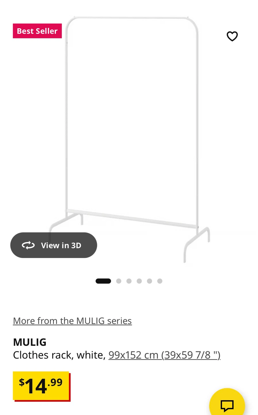 IKEA MULIG Clothes Rack White