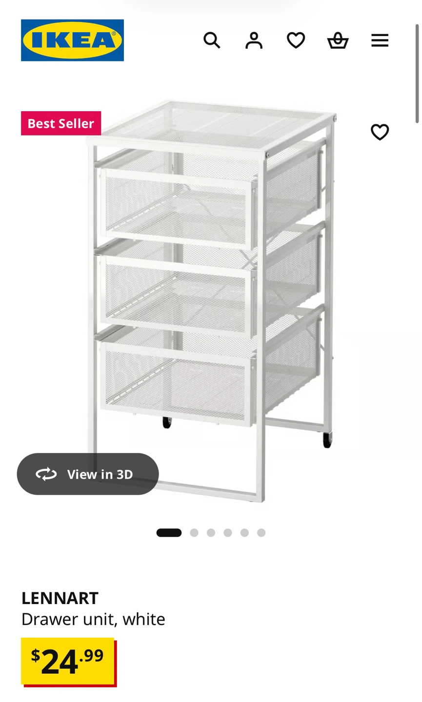 IKEA LENNART Drawer Unit - White