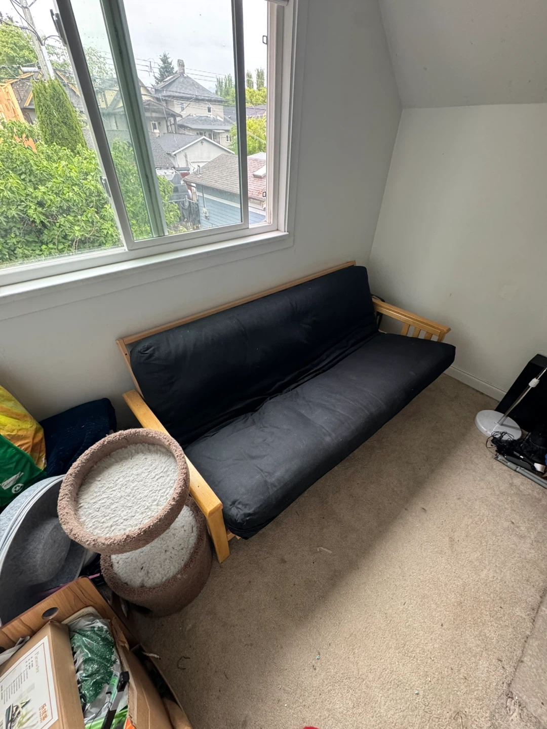 MOVING SALE! Solid Wooden IKEA Futon with Black Cussiom - photo 3