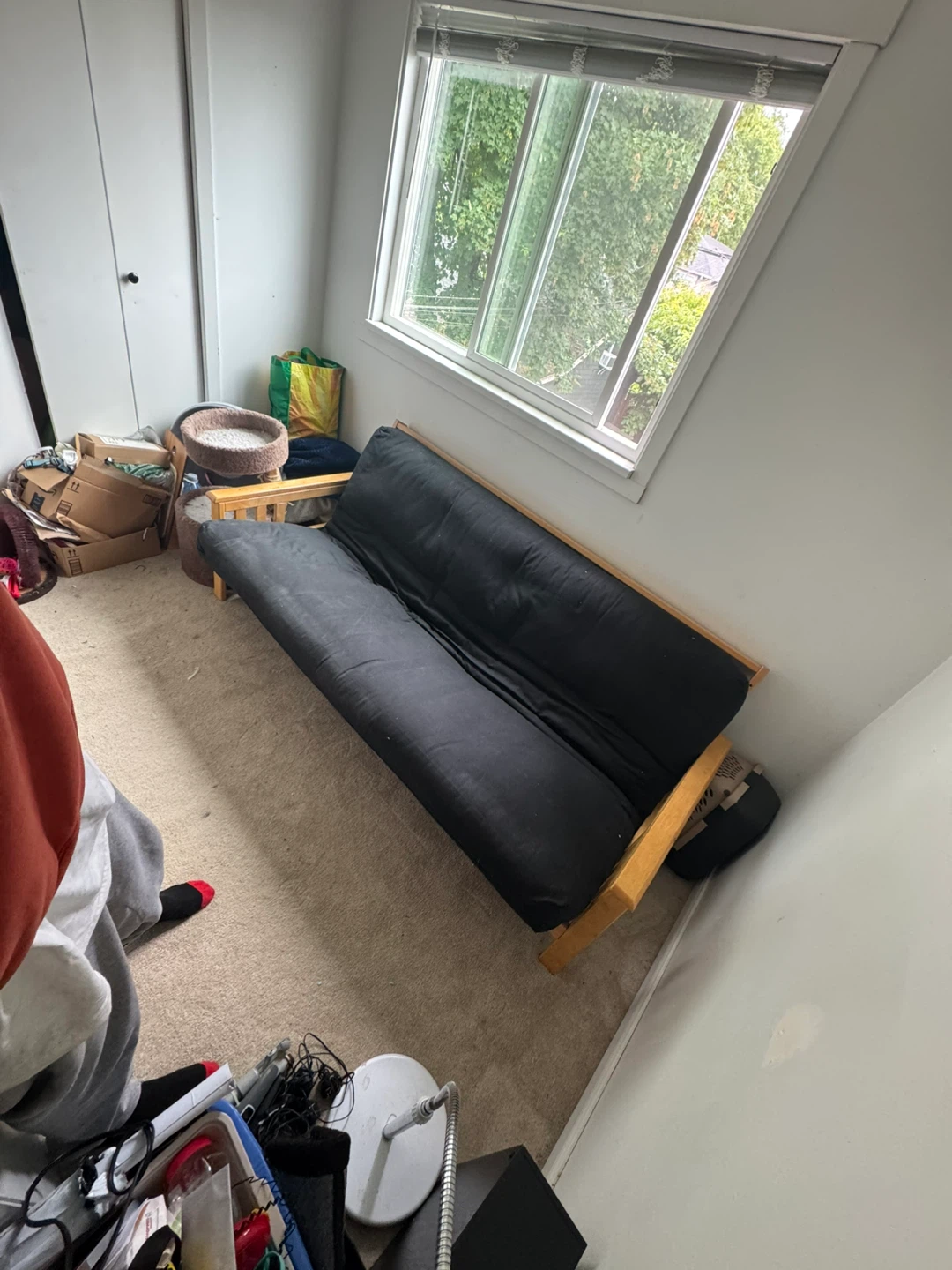 MOVING SALE! Solid Wooden IKEA Futon with Black Cussiom - photo 2