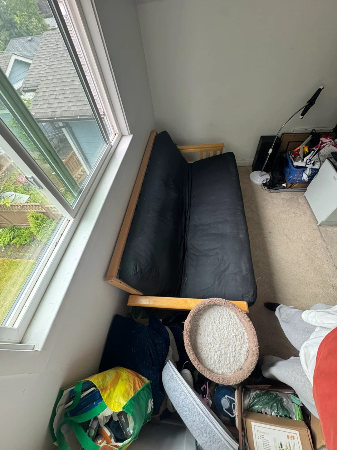 MOVING SALE! Solid Wooden IKEA Futon with Black Cussiom - photo 5