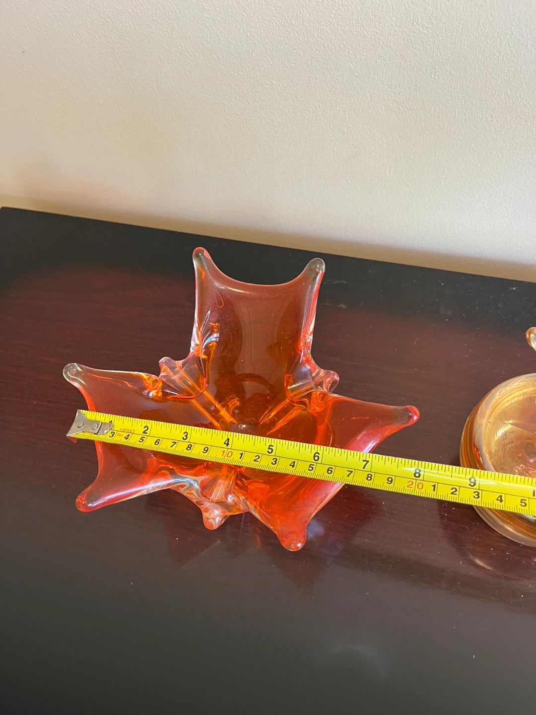 Amber Glass Trinket Dish with Deer Lid - photo 3