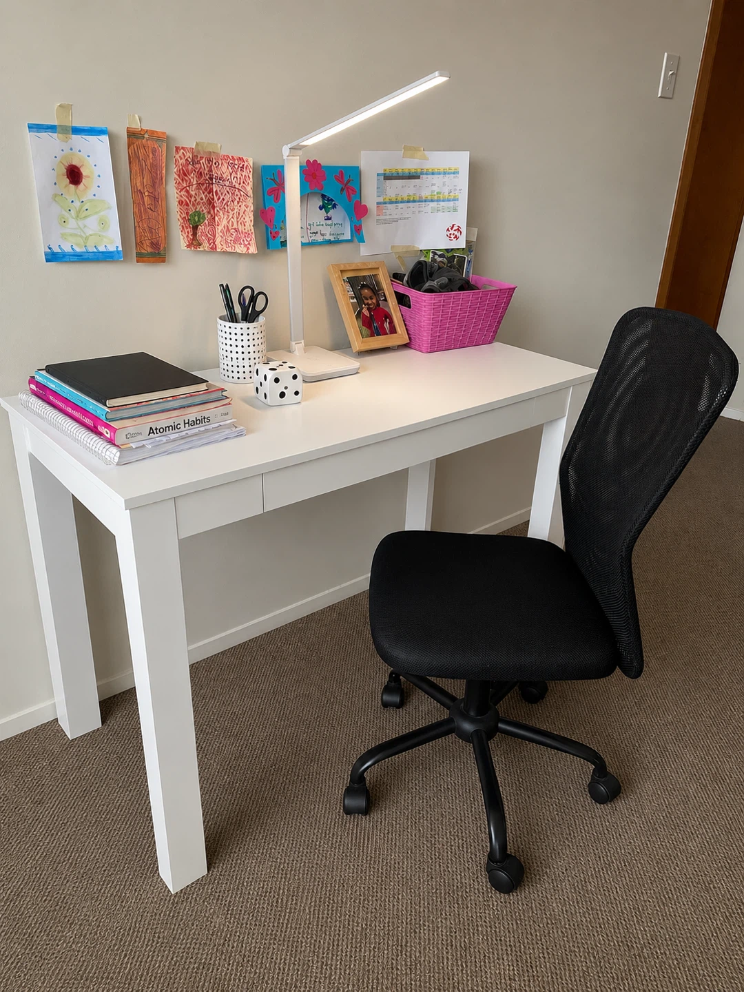 Modern Study Set – Desk, Chair & LED Lamp