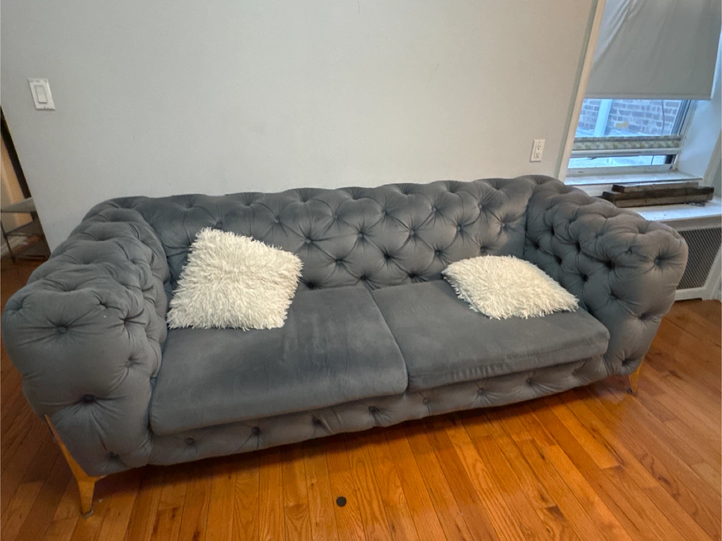 Grey Tufted Chesterfield Sofa