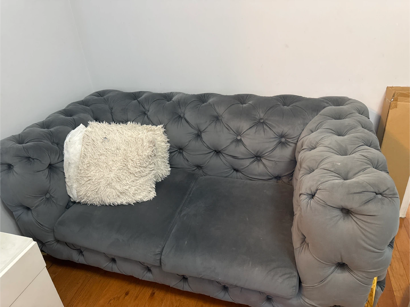 Gray Tufted Sofa